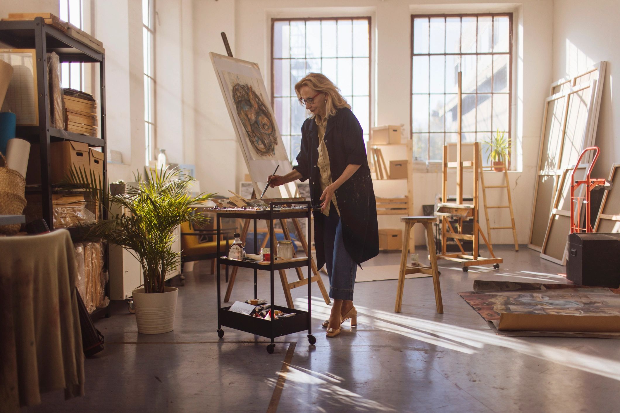 Suzanne Beckstrom in her studio